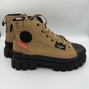 Palladium Womens Revolt Hi‎ TX Ankle Boots Olive Platform 97242-307-M NEW